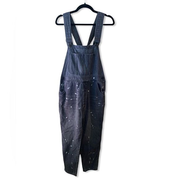 Sandrine Rose Free People denim overalls distressed painters ziggy black - Picture 10 of 16